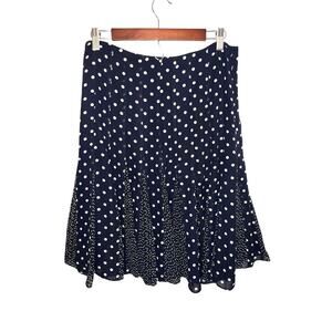 Robbie Bee Women Vintage 12 polka dot pleated flare lined skirt 1980s Gorpcore